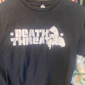 Death Threat hardcore CT band Black Graphic T-Shirt with White Print M